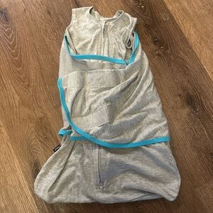 Halo Gray Sleep Sack with Blue Trim